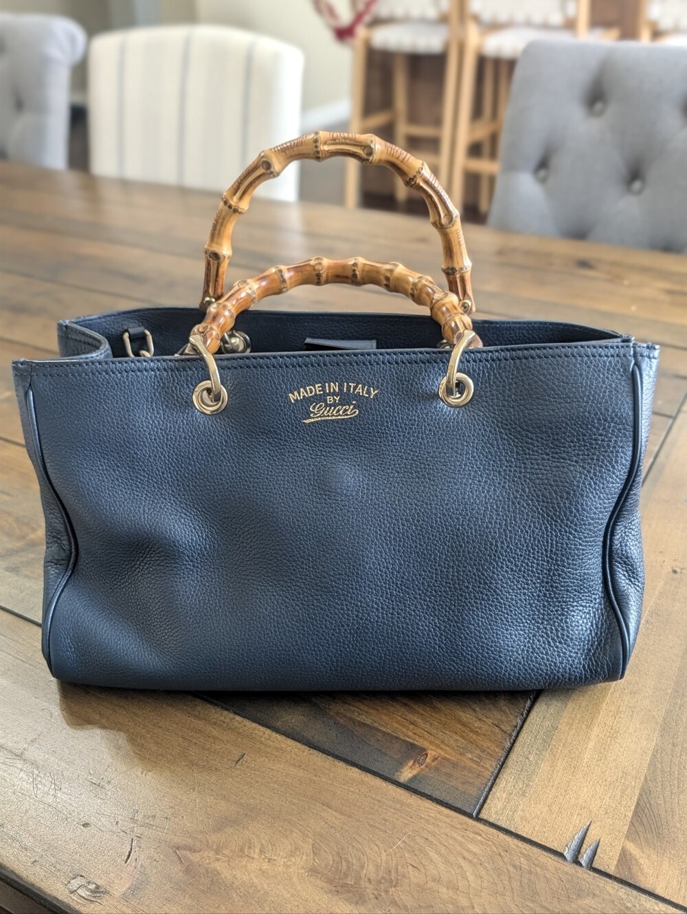 Gucci Bamboo Shopper in Navy